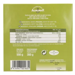 Filetes de Lomo Bonito del Norte en Aceite de Oliva Costera del Cantábrico en Lata AGROMAR 550 g (350 g escurrido)