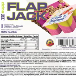 Flapjack (barrita De Avena Energética) - 80g - Fresa Banana - Aporta Energía - Masmusculo