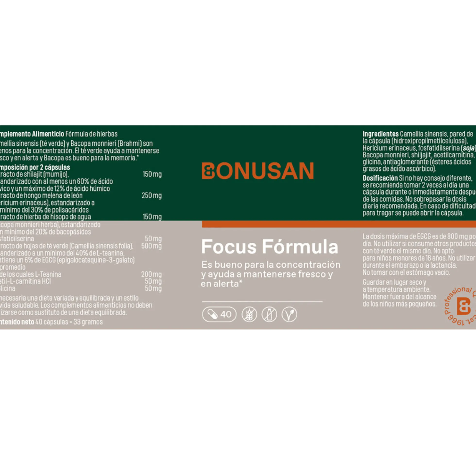 Focus Formula Bonusan 40 cápsulas