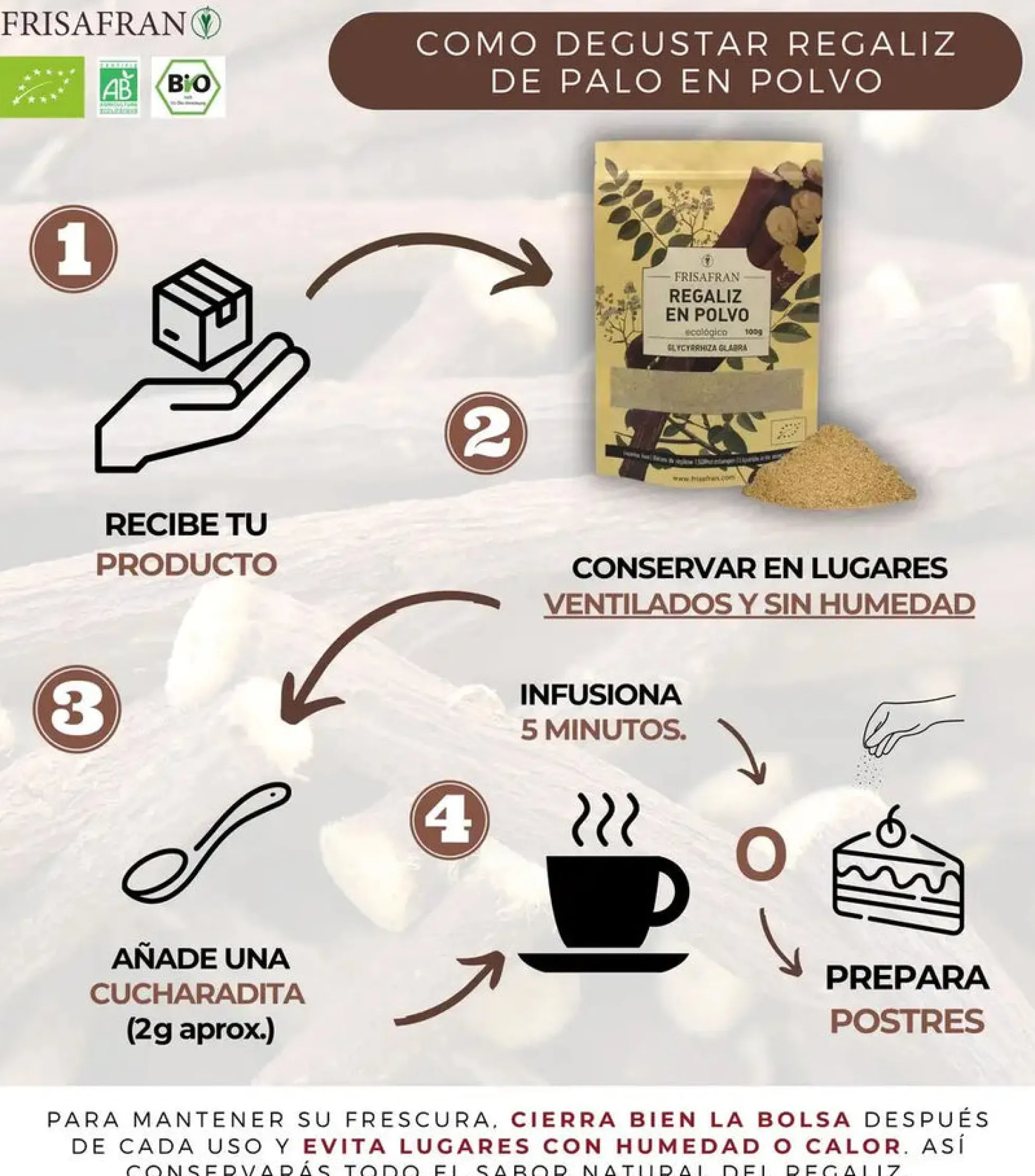 Frisafran | Regaliz De Palo En Polvo | Eco | 200g