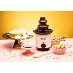 Fuente Chocolate Eléctrica, Cascada 3 Niveles, Acero Inoxidable, 200ml Chocolate, Termostato Adler Ad4487
