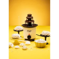 Fuente Chocolate Eléctrica, Cascada 3 Niveles, Acero Inoxidable, 200ml Chocolate, Termostato Adler Ad4487