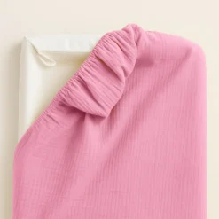 Funda De Colchón Para Cambiador En Algodón Bio Rosa