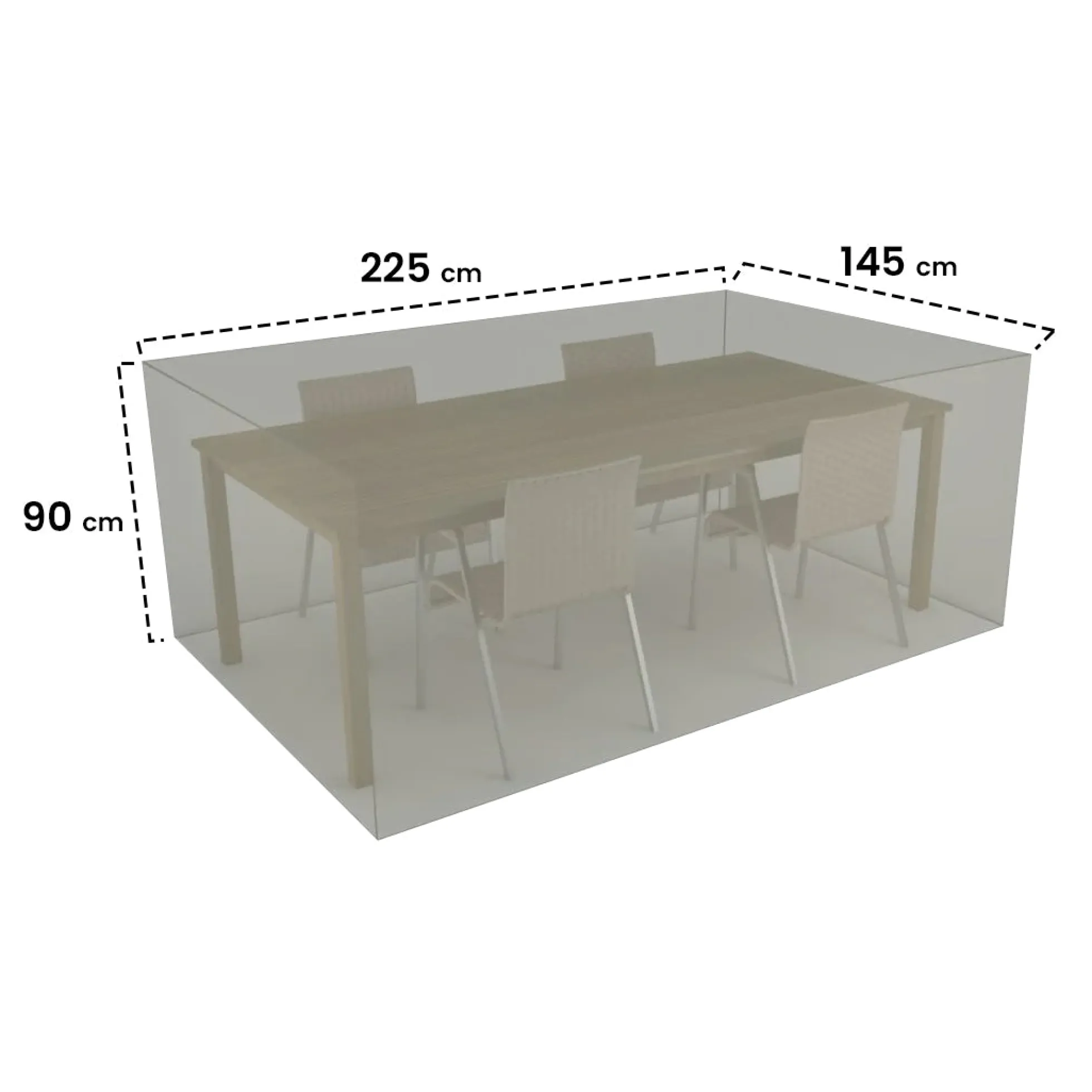 Funda Protectora Mesa Rectangular Y 4 Sillas 225x145x90 Cm Nortene