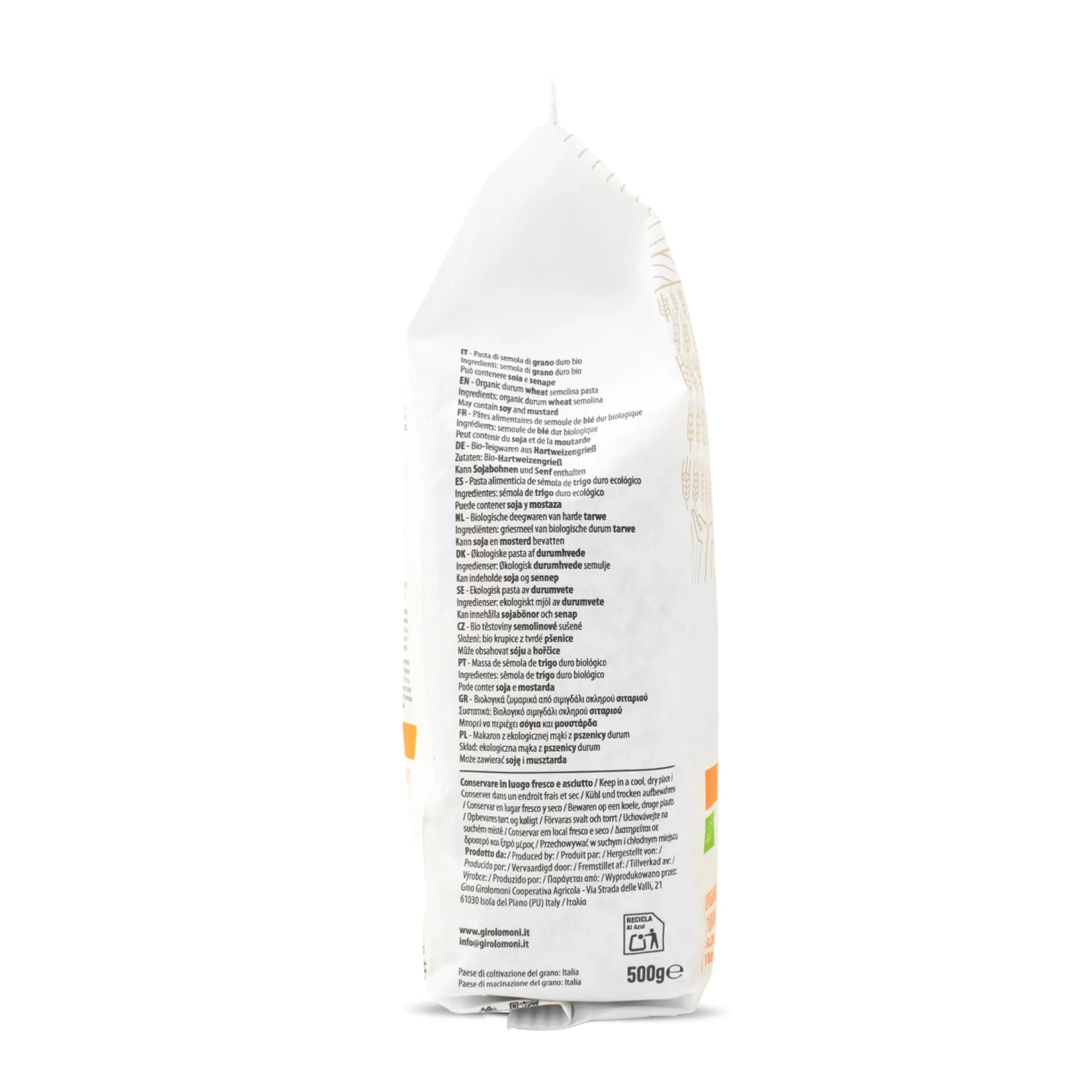 Fusilli de trigo bio Girolomoni 500g