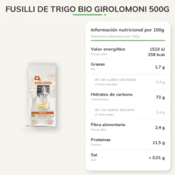 Fusilli de trigo bio Girolomoni 500g