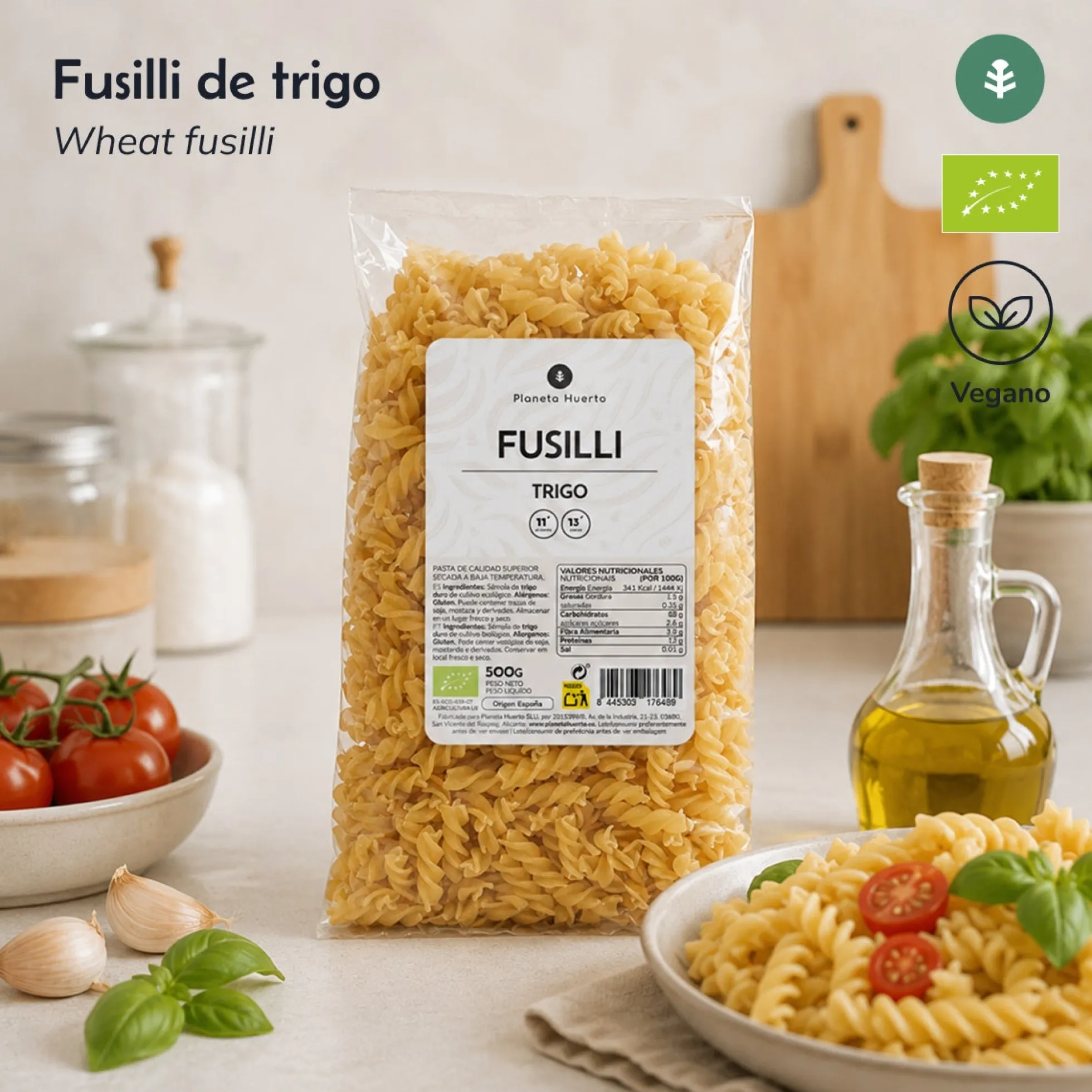 Fusilli de trigo ECO Planeta Huerto 500gr