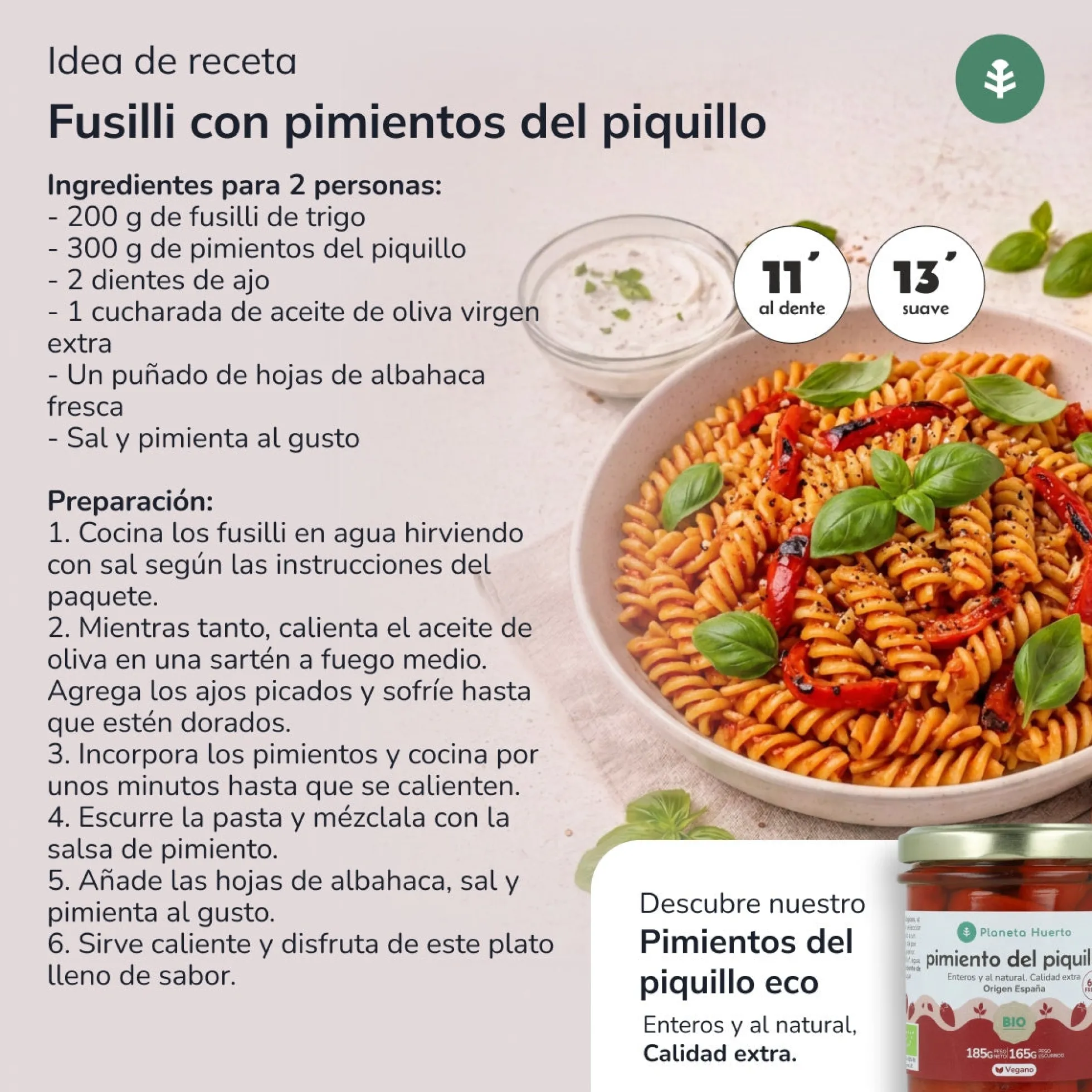 Fusilli de trigo ECO Planeta Huerto 500gr
