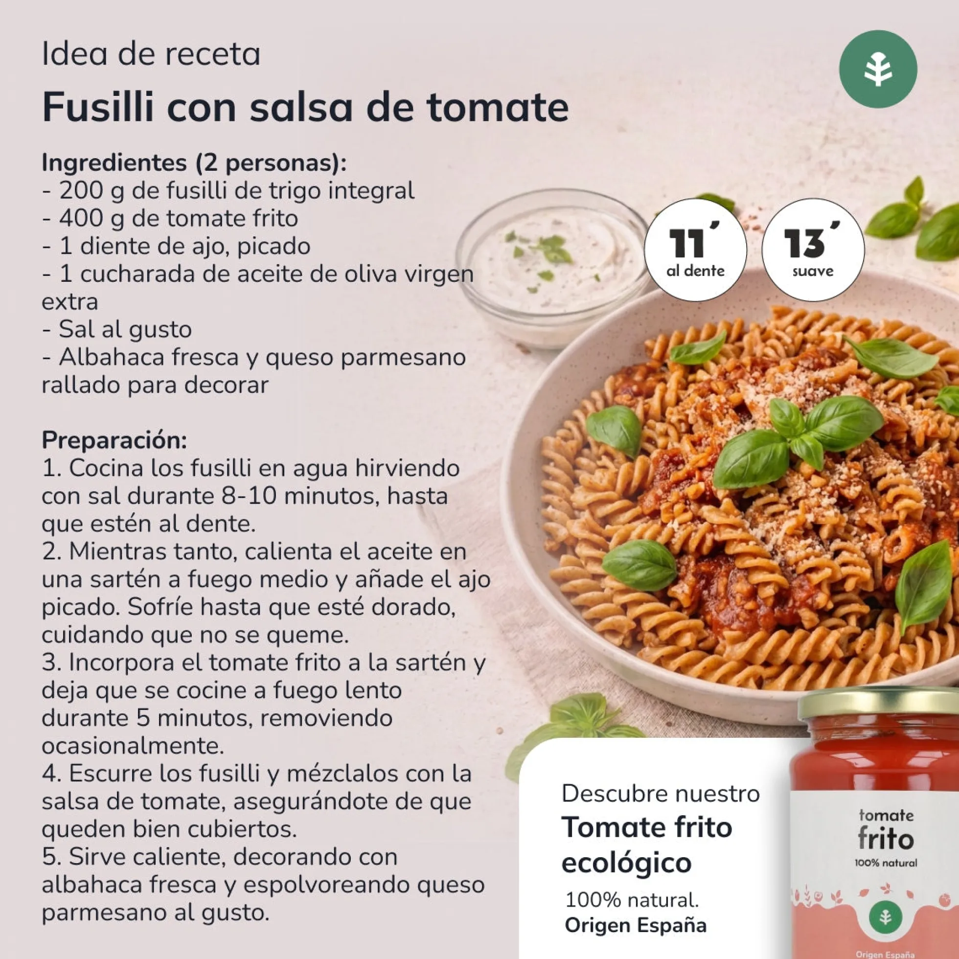 Fusilli de trigo integral ECO Planeta Huerto 500gr