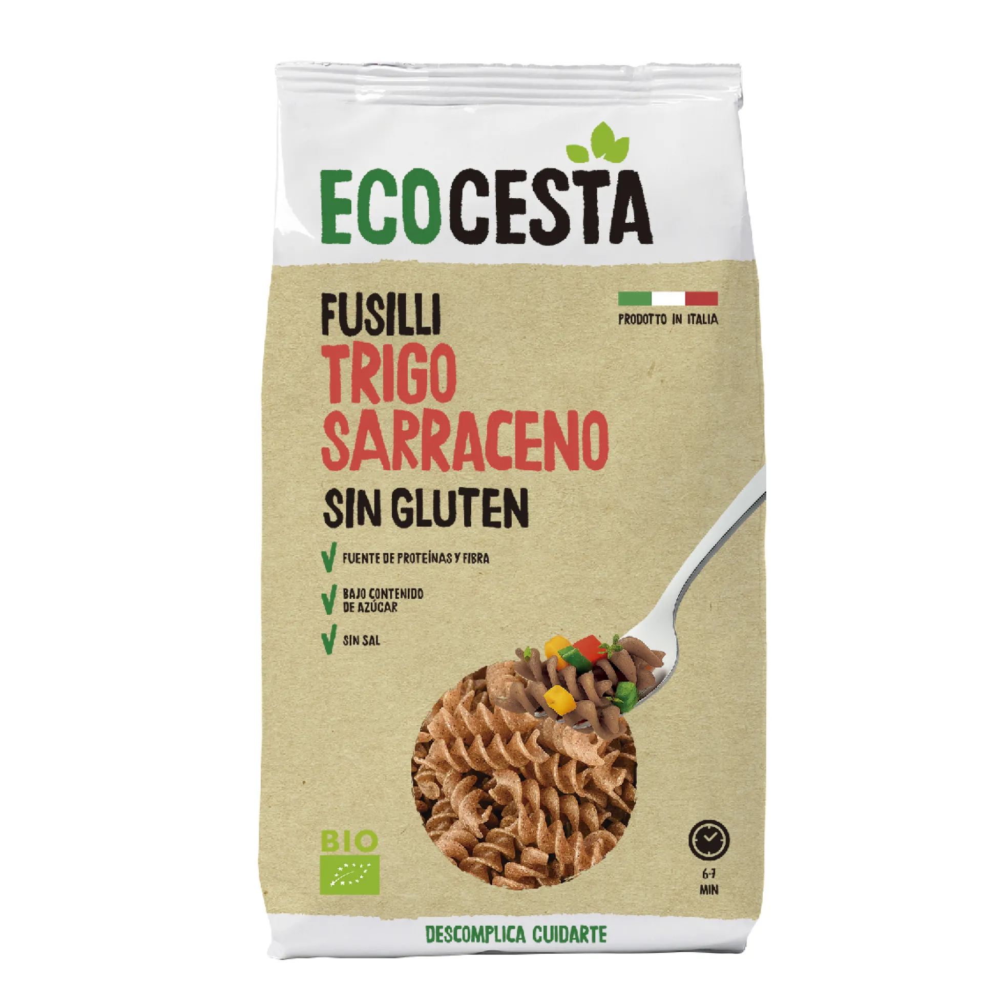 Fusilli de Trigo Sarraceno sin gluten BIO Ecocesta 400 gr