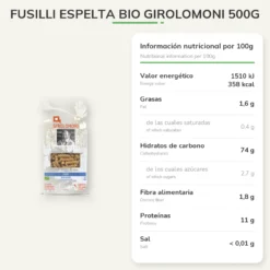 Fusilli espelta bio Girolomoni 500g