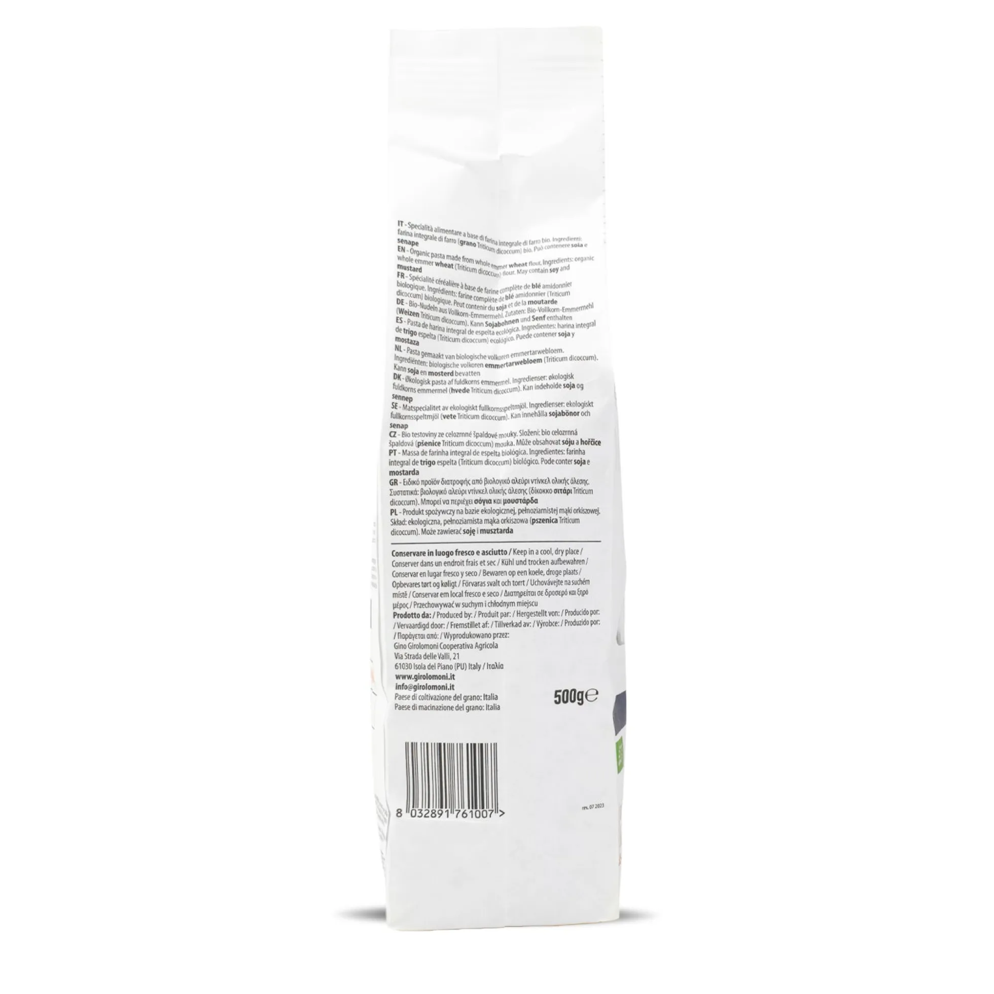 Fusilli espelta integral bio Girolomoni 500g