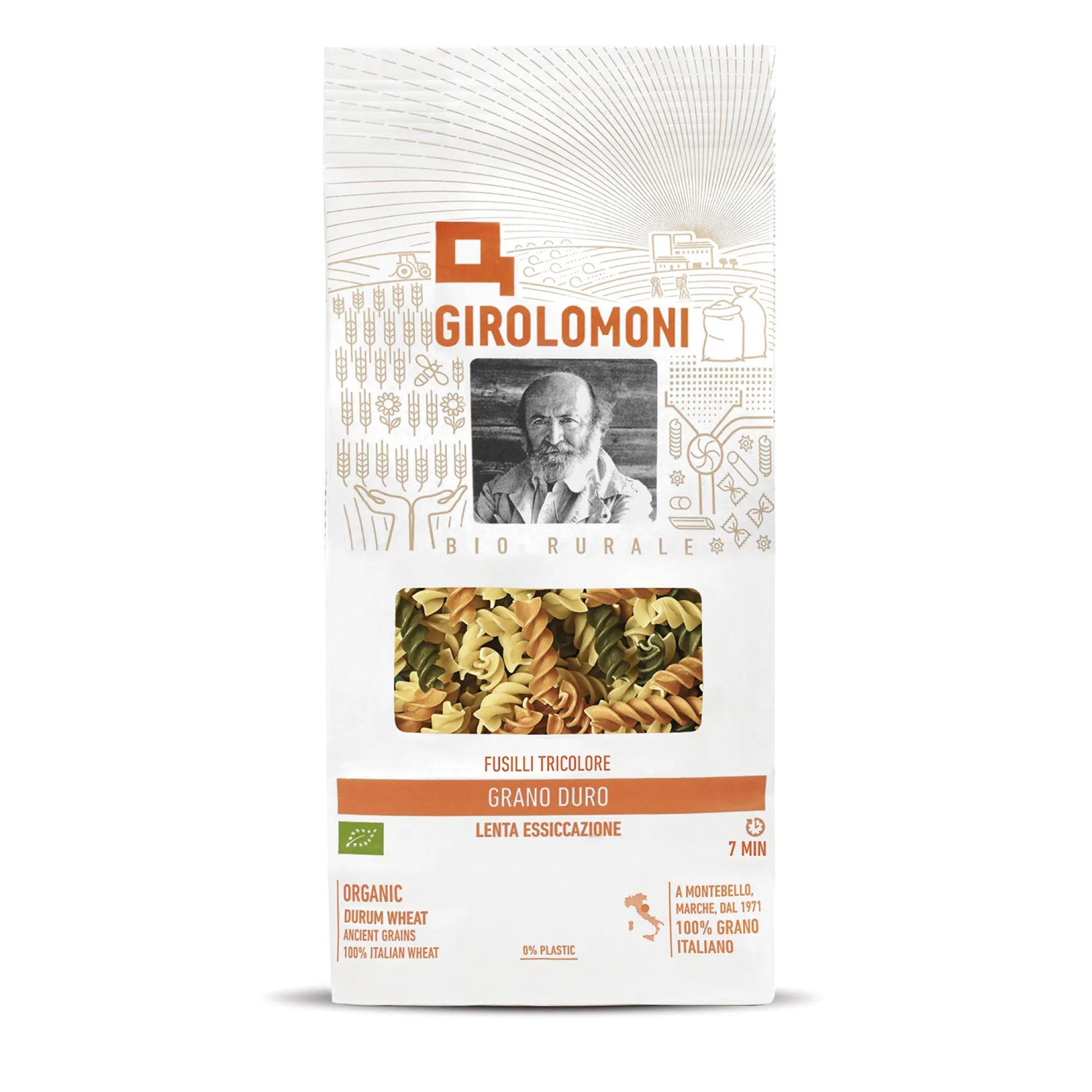 Fusilli tricolor de trigo bio Girolomoni 500g