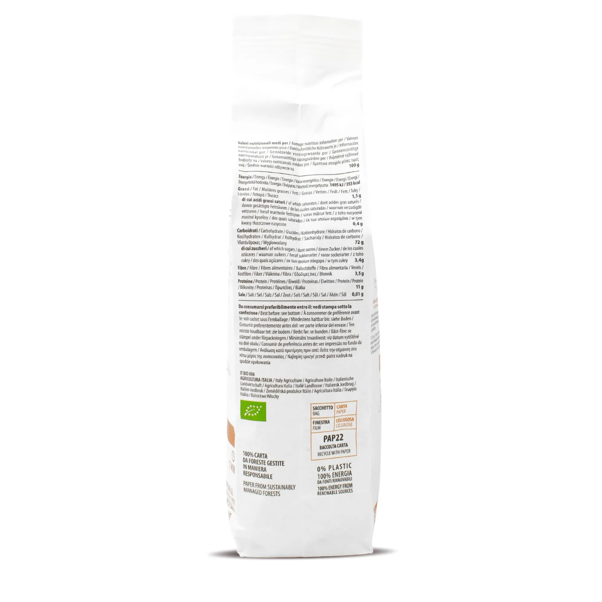 Fusilli tricolor de trigo bio Girolomoni 500g