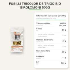 Fusilli tricolor de trigo bio Girolomoni 500g