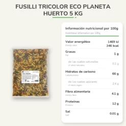 Fusilli tricolor ECO Planeta Huerto 5 Kg