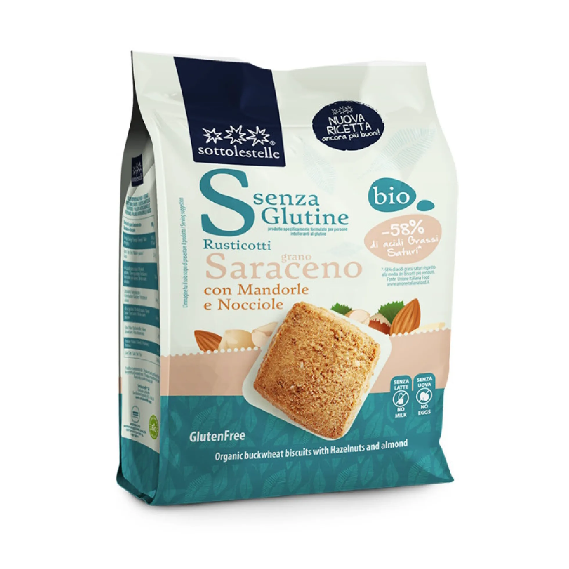 Galletas de Trigo Sarraceno, Almendra y Avellana sin gluten Sotto 250g