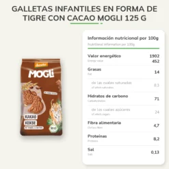Galletas Infantiles en forma de Tigre con Cacao Mogli 125 g