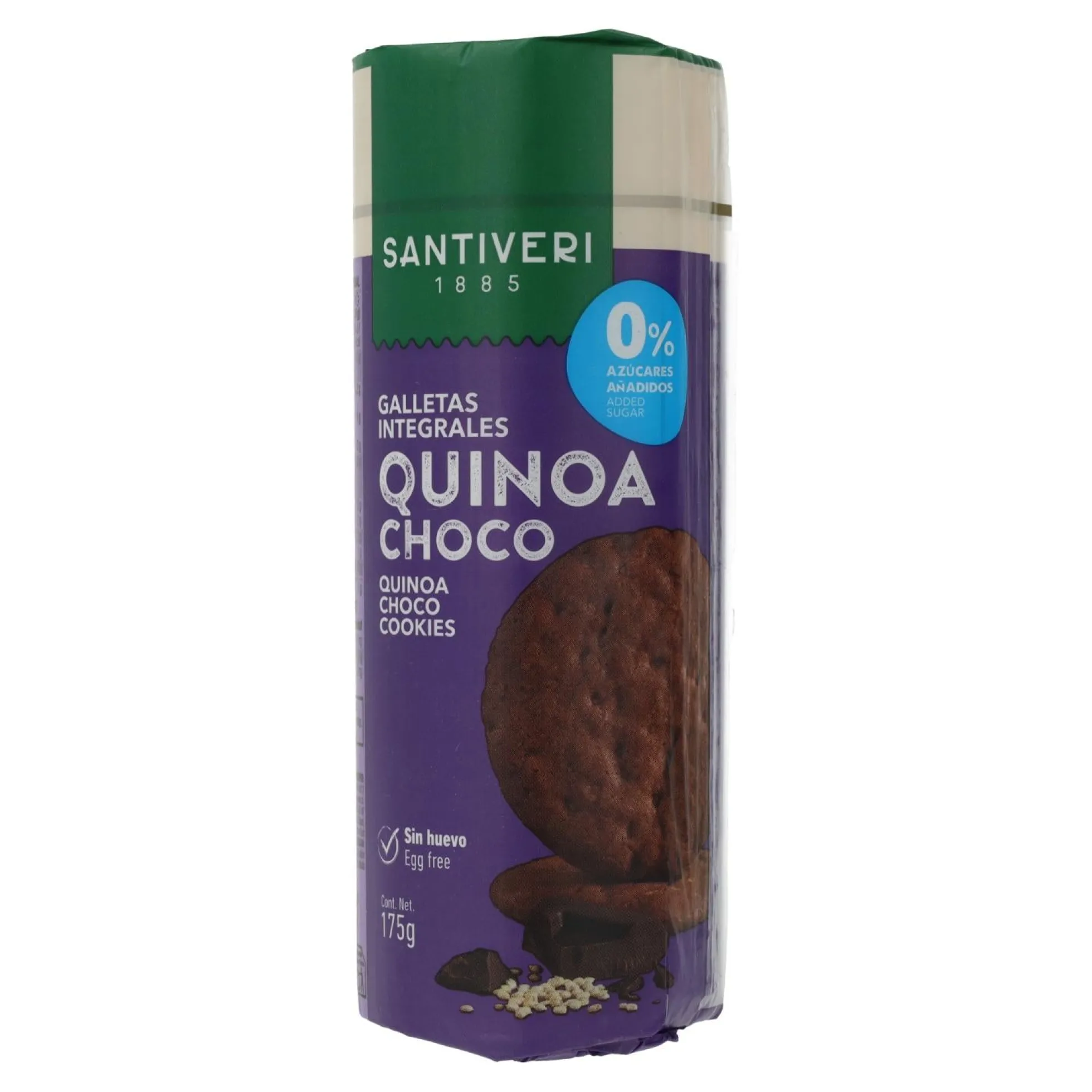 Galletas Integrales Quinoa/Choco 0% azúcares Santiveri 175 g