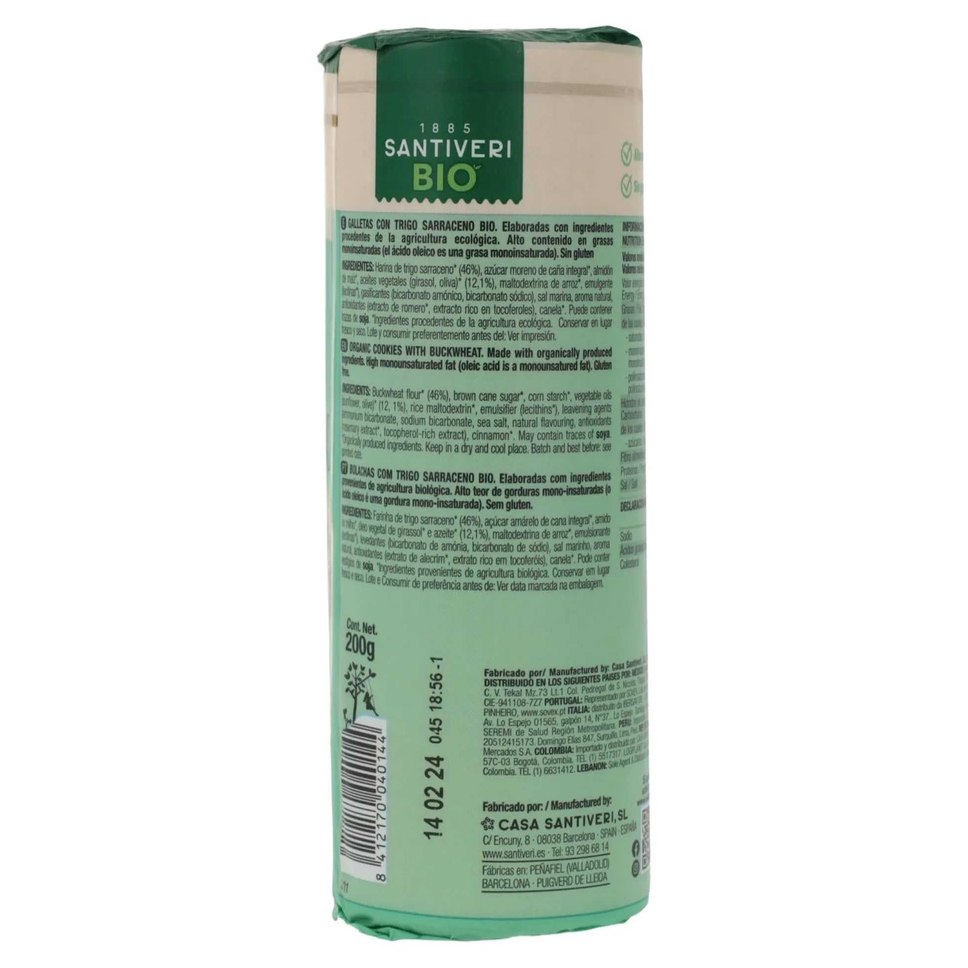 Galletas Integrales Sarraceno Bio Santiveri 200g