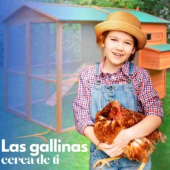 Gallinero Grande Para Exterior - Capacidad Para 8-12 Gallinas - Gallinero Calgary De Madera Con Cuatro Ponederos