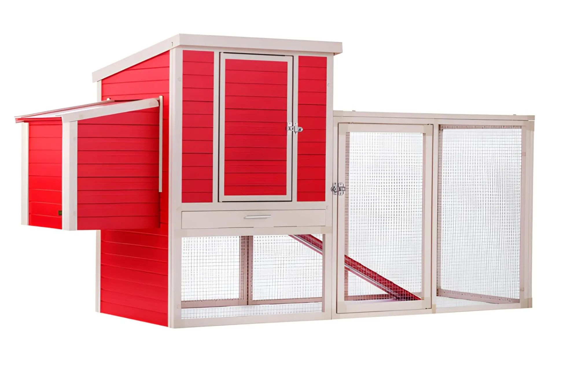 Gallinero Sonora Con Parque Para Exterior Capacidad 4-5 Aves - Ecoflex Material Sostenible Y Duradero. Fácil Montaje