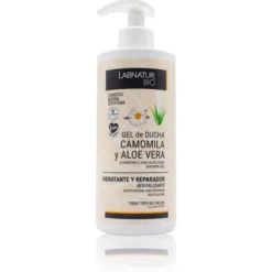 Gel de Ducha de Camomila y Aloe Vera Labnatur Bio 450 ml | Limpieza Suave | Hidrata, Calma y Refresca | Vegano
