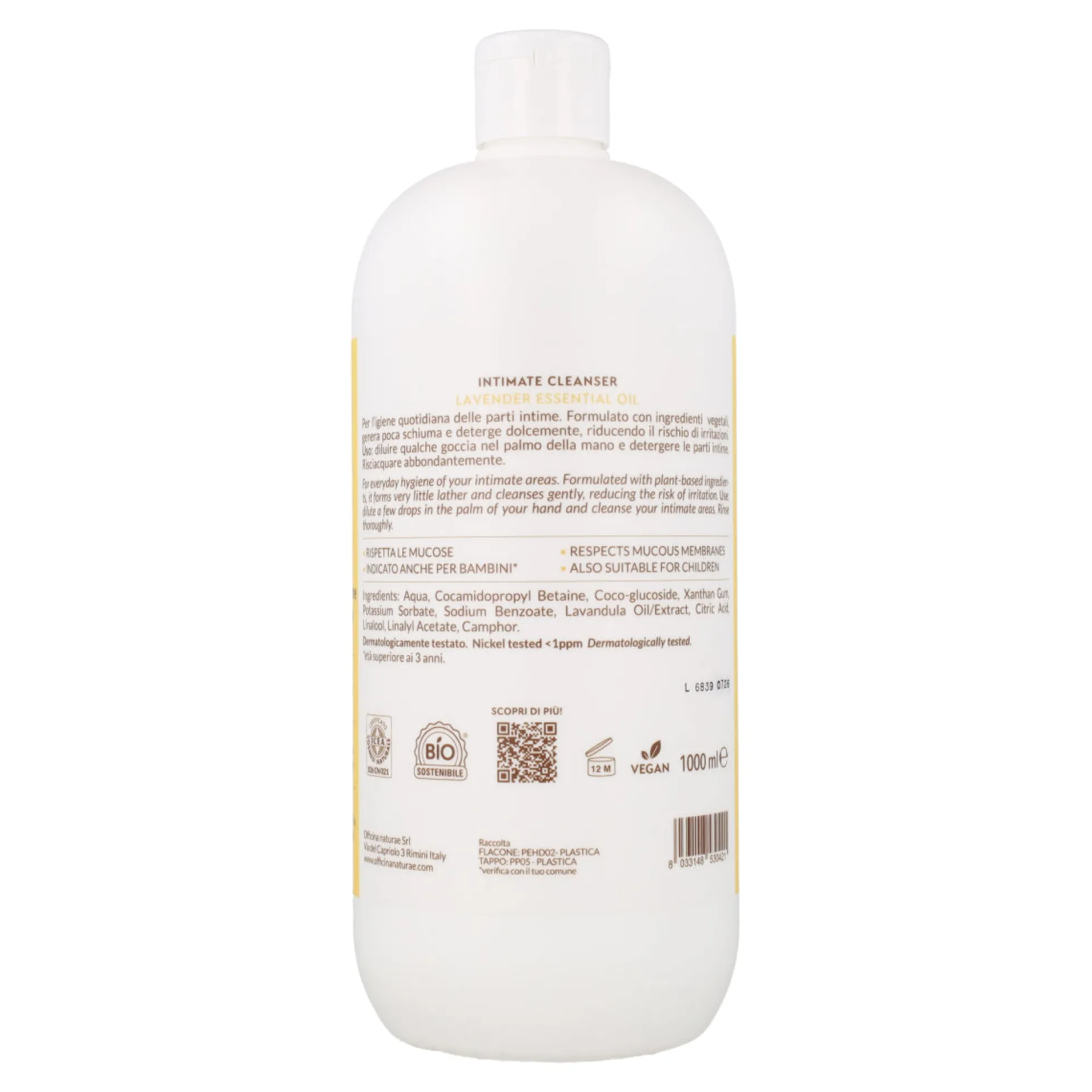 Gel íntimo Natù Officina Naturae 1 L