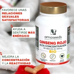 Ginseng Rojo Bio, Alta Concentración | 60 Cápsulas