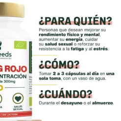 Ginseng Rojo Bio, Alta Concentración | 60 Cápsulas