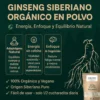 Ginseng Siberiano En Polvo Bio - 100g | Superalimento Ecológico Vegano Para Batidos, Smoothies Y Zumos
