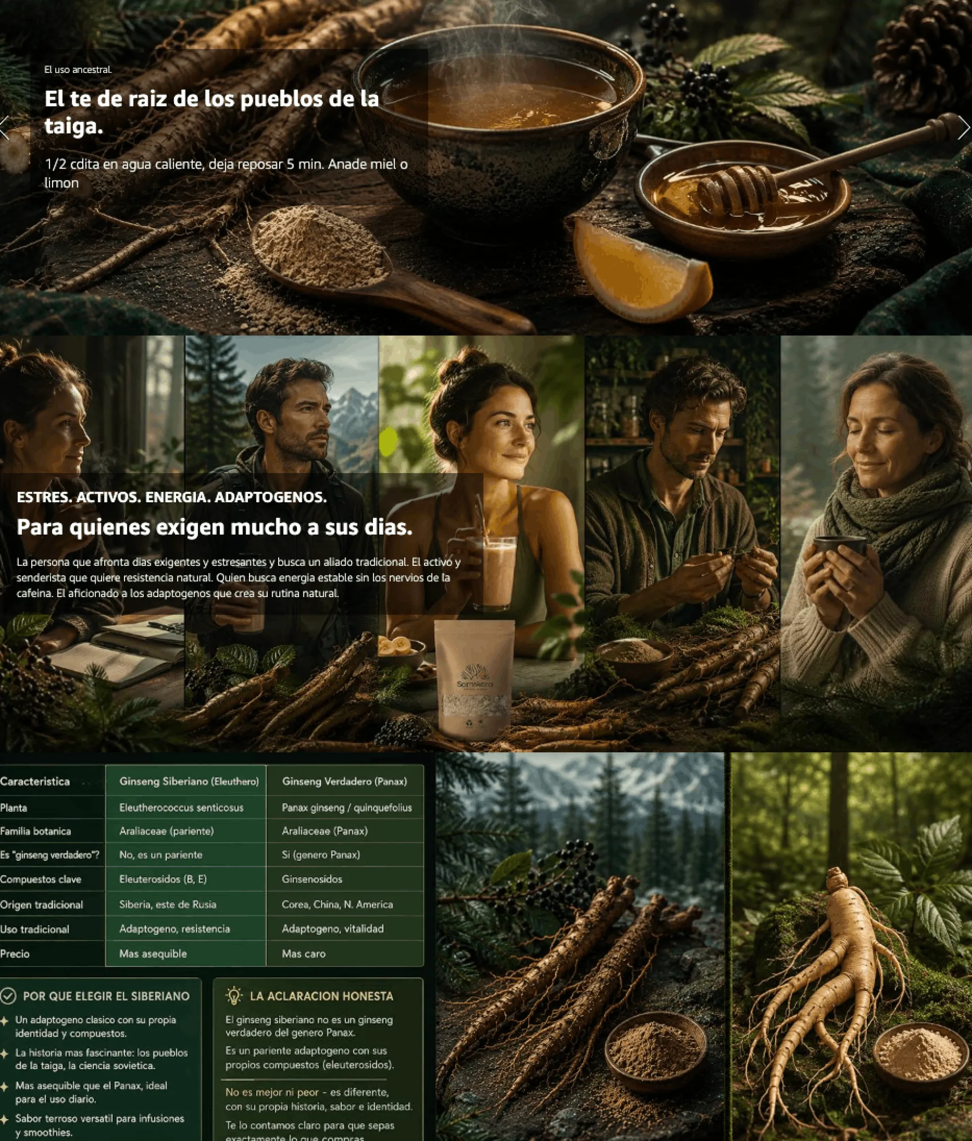 Ginseng Siberiano En Polvo Bio - 100g | Superalimento Ecológico Vegano Para Batidos, Smoothies Y Zumos