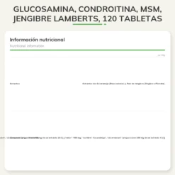 Glucosamina, Condroitina, MSM, Jengibre Lamberts, 120 tabletas