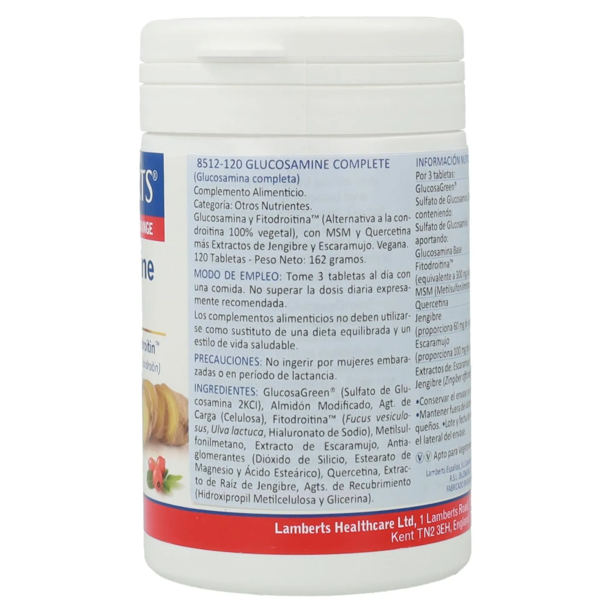 Glucosamina, Condroitina, MSM, Jengibre Lamberts, 120 tabletas