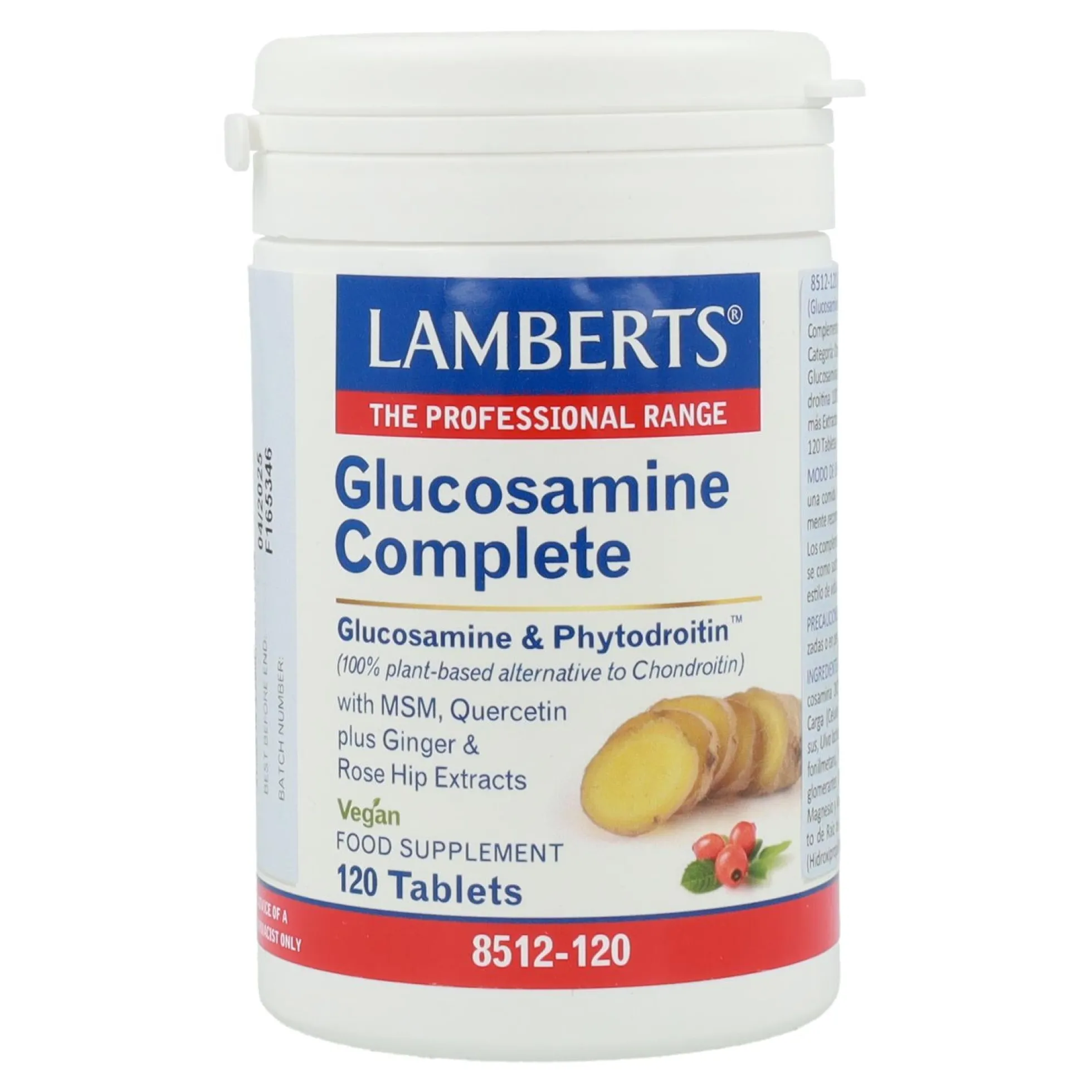 Glucosamina, Condroitina, MSM, Jengibre Lamberts, 120 tabletas