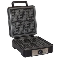 Gofrera Eléctrica Profesional, 4 Gofres Belgas Gruesos, Antiadherente, Regulador Temperatura Mpm Mpm-mgo-36 Negro/plata