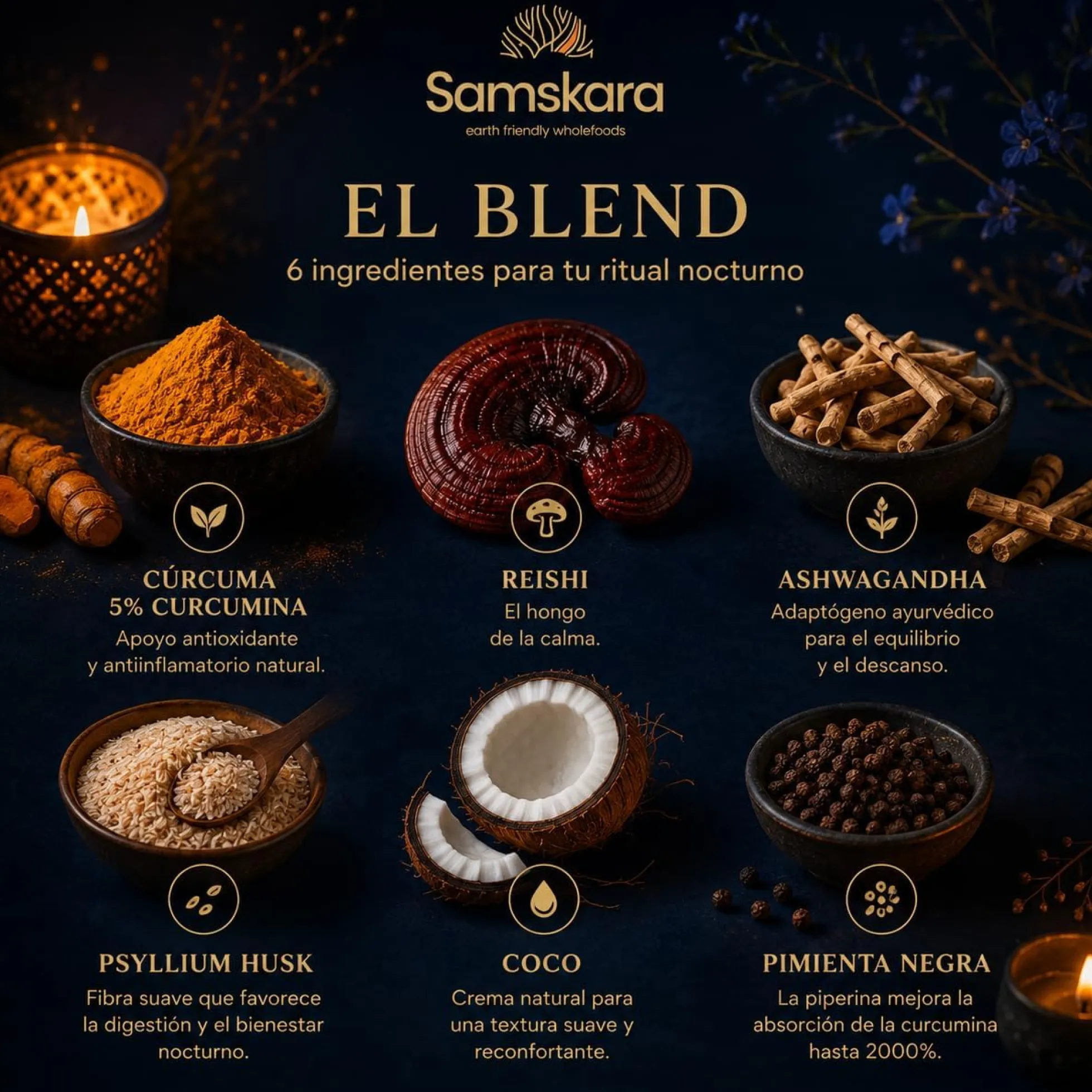 Golden Snooze 9 P.m — Mezcla Nocturna Leche Dorada Bio - 160g | Superalimento Ecológico Vegano Para Batidos
