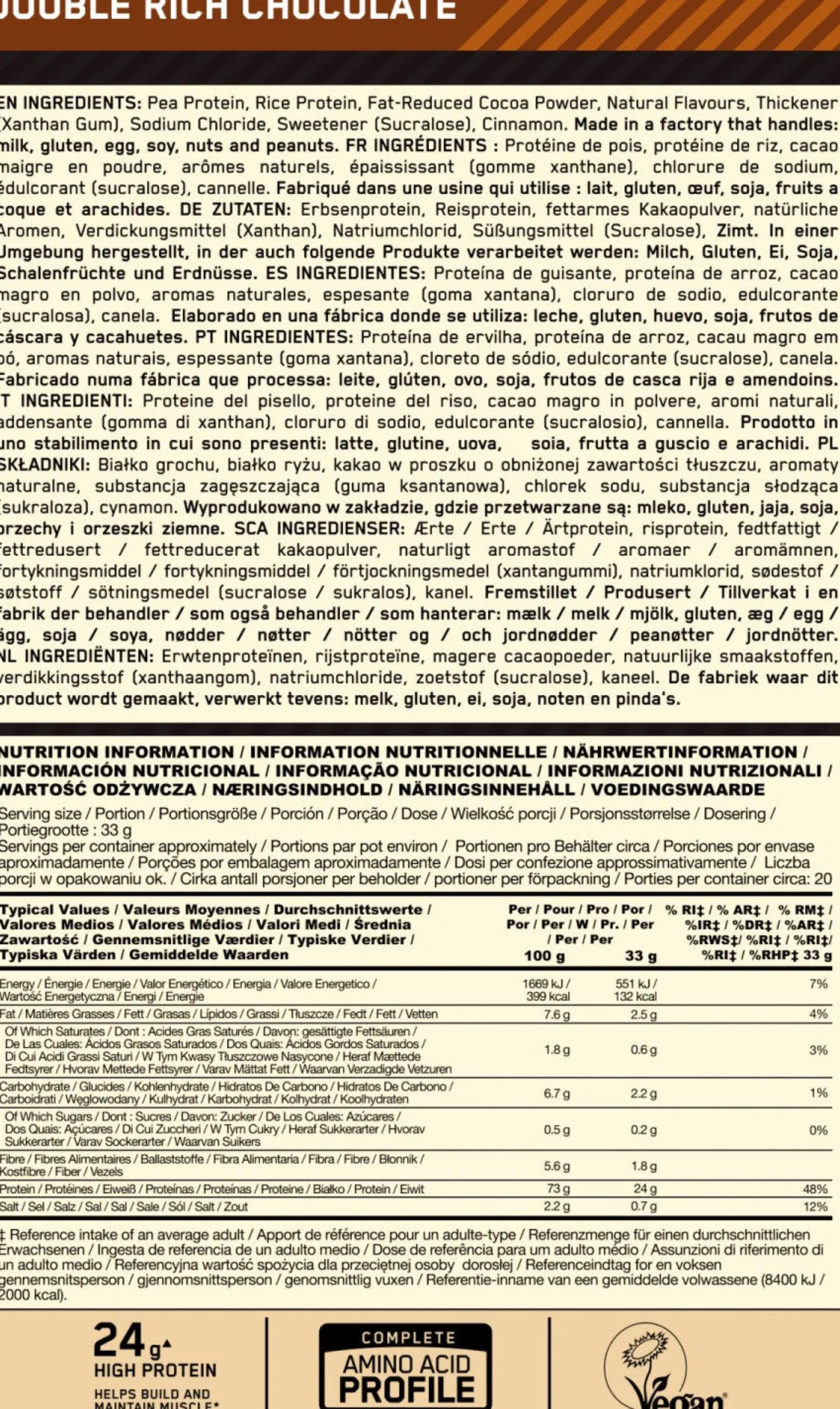 100% Gold Standard Plant Protein 684 Gr