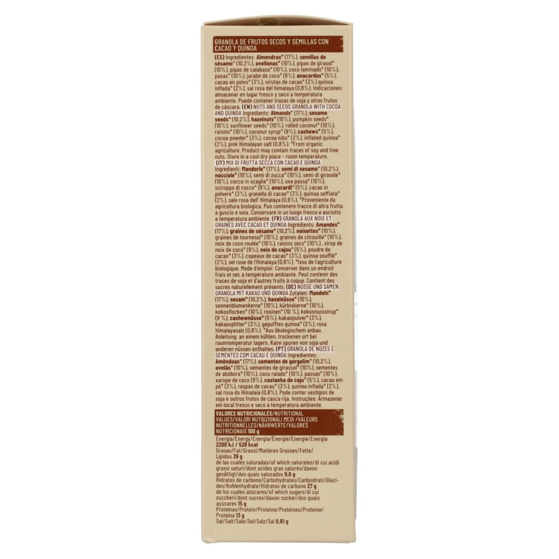 Granola Cacao y Quinoa Bio Natruly 325 g
