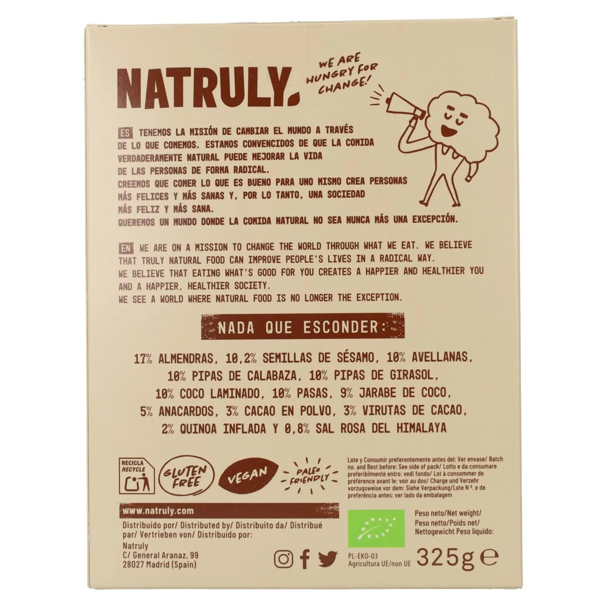 Granola Cacao y Quinoa Bio Natruly 325 g