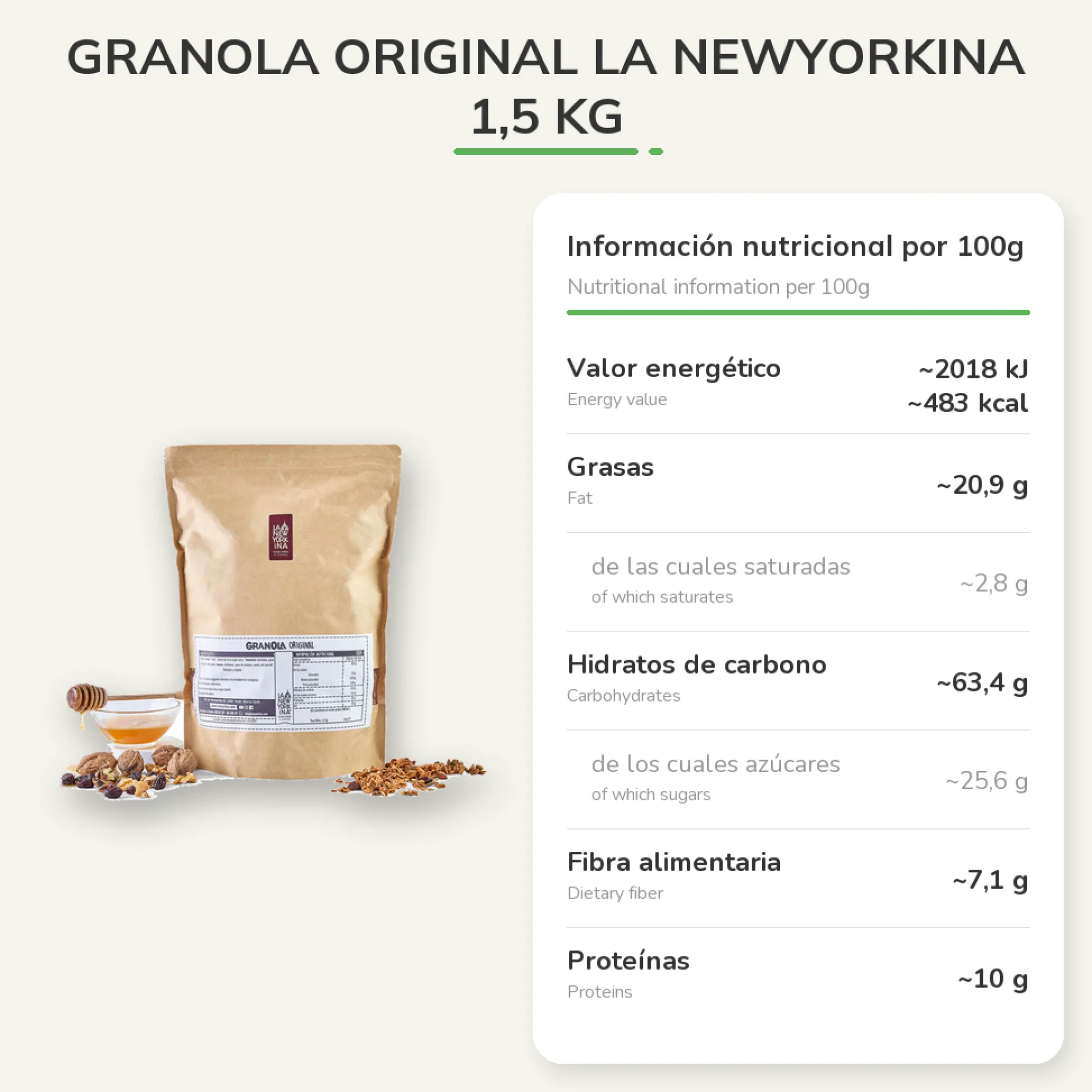 Granola Original La Newyorkina 1,5 Kg