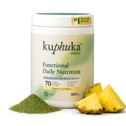 Greens en Polvo con Más de 70 Ingredientes, 30 Dosis, Sabor Piña/Coco, 411 g Kuphuka
