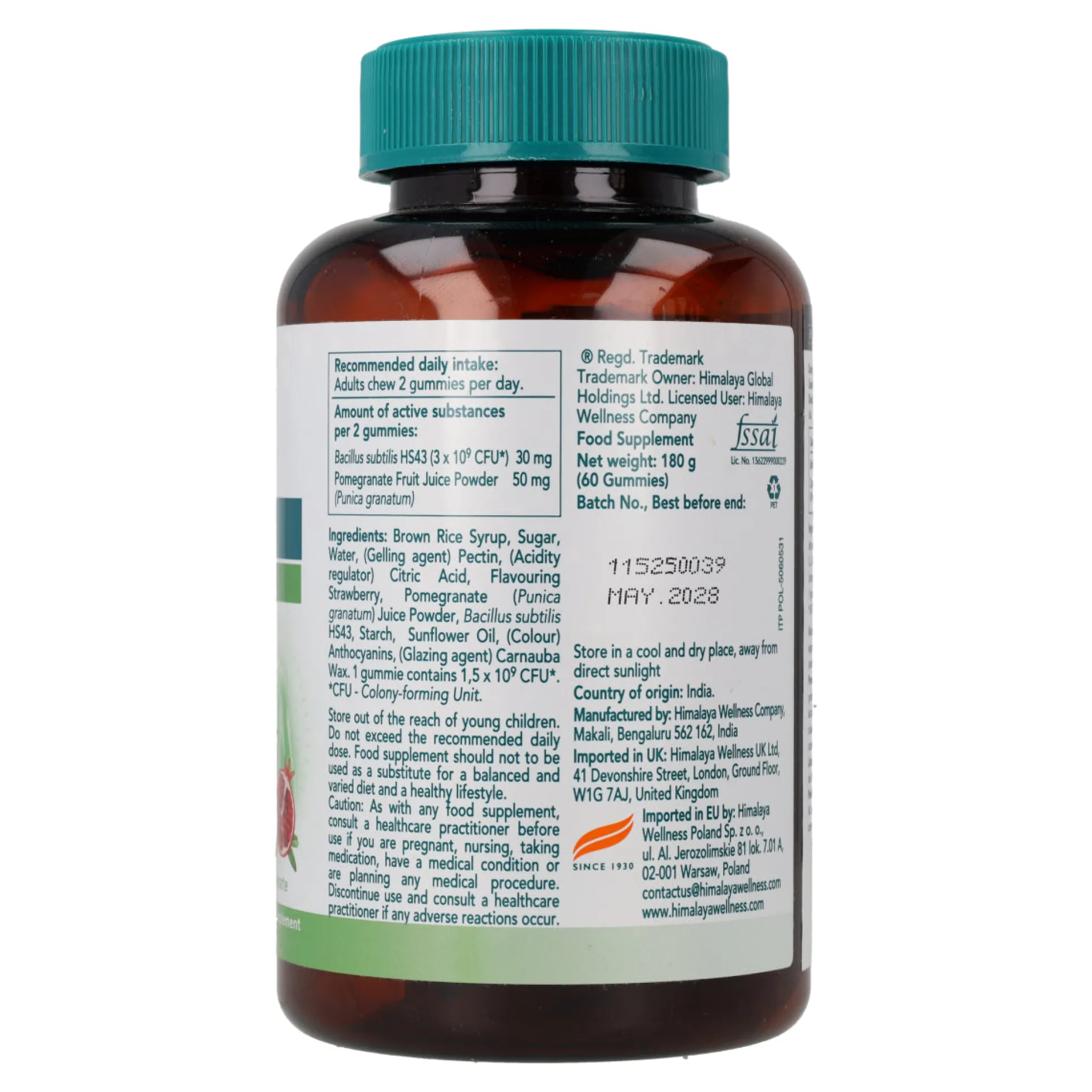 Gummies Salud intestinal Himalaya 60 cápsulas