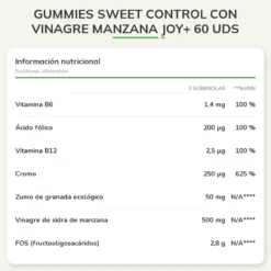 Gummies Sweet Control con Vinagre Manzana JOY+ 60 uds