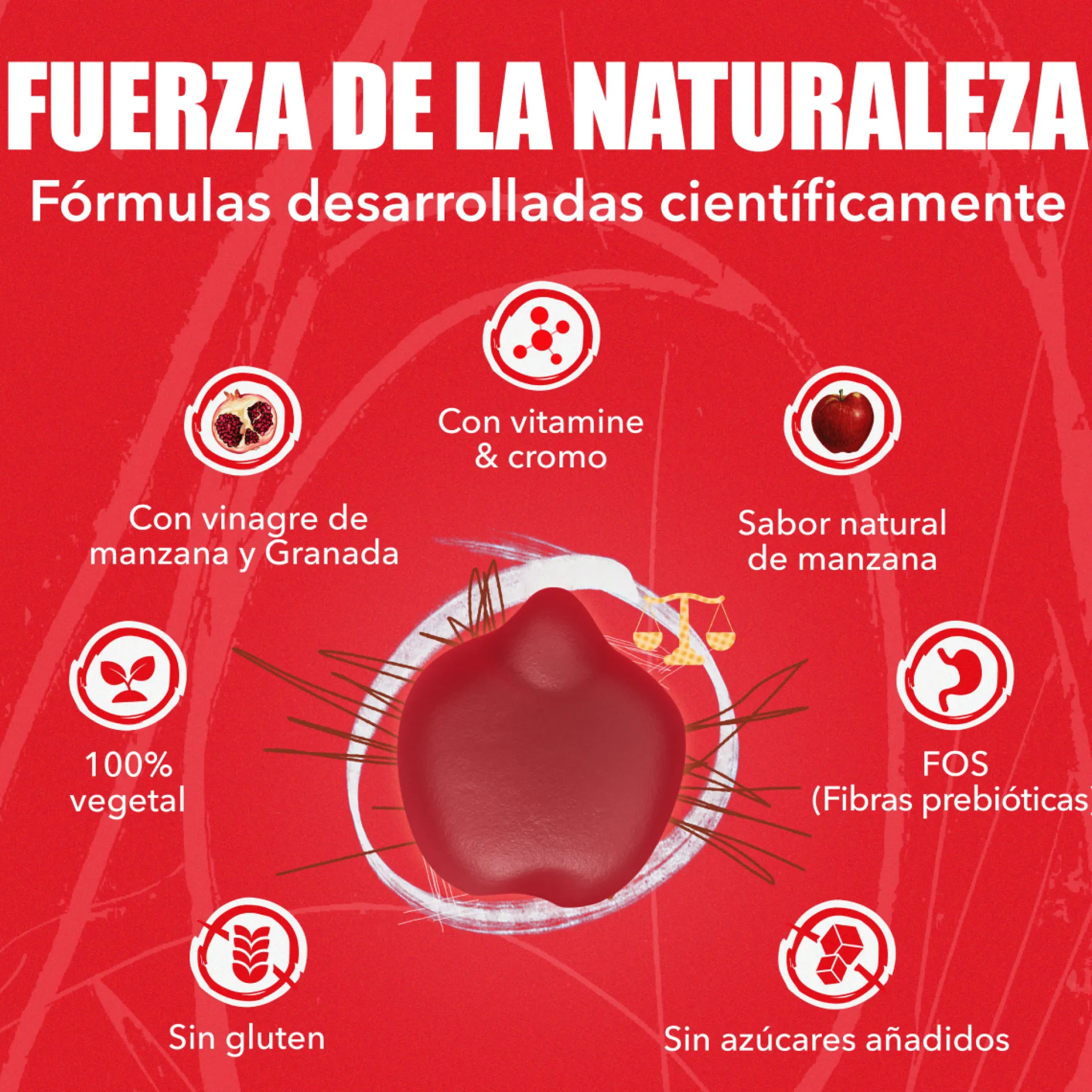 Gummies Sweet Control con Vinagre Manzana JOY+ 60 uds