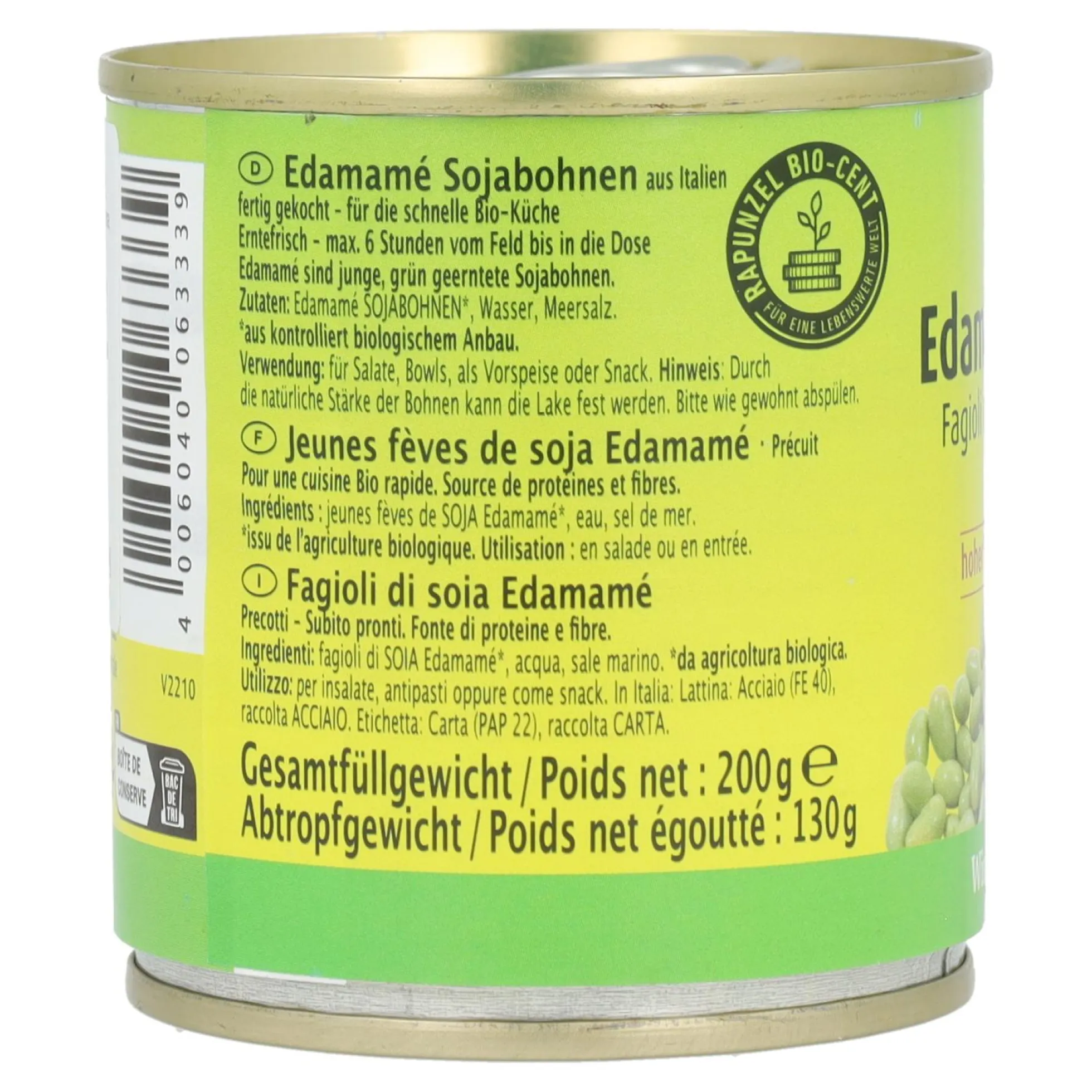 Habas soja Edamamé Rapunzel, 200 g