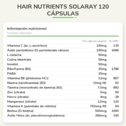 Hair Nutrients Solaray 120 cápsulas