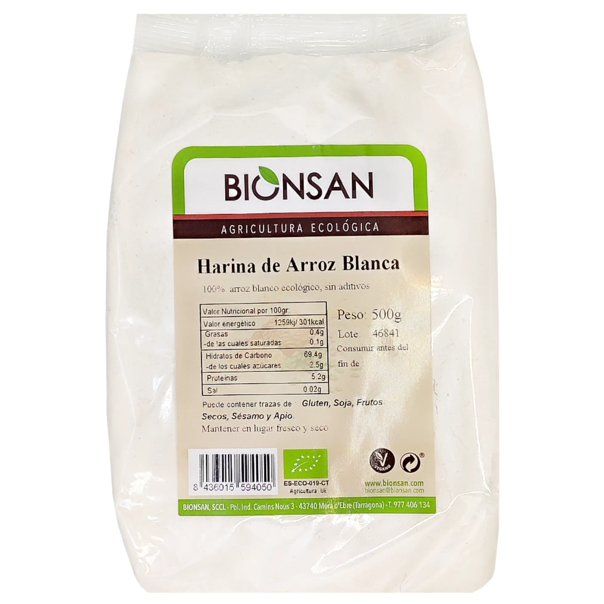 Harina De Arroz Integral Eco Bionsan 500gr