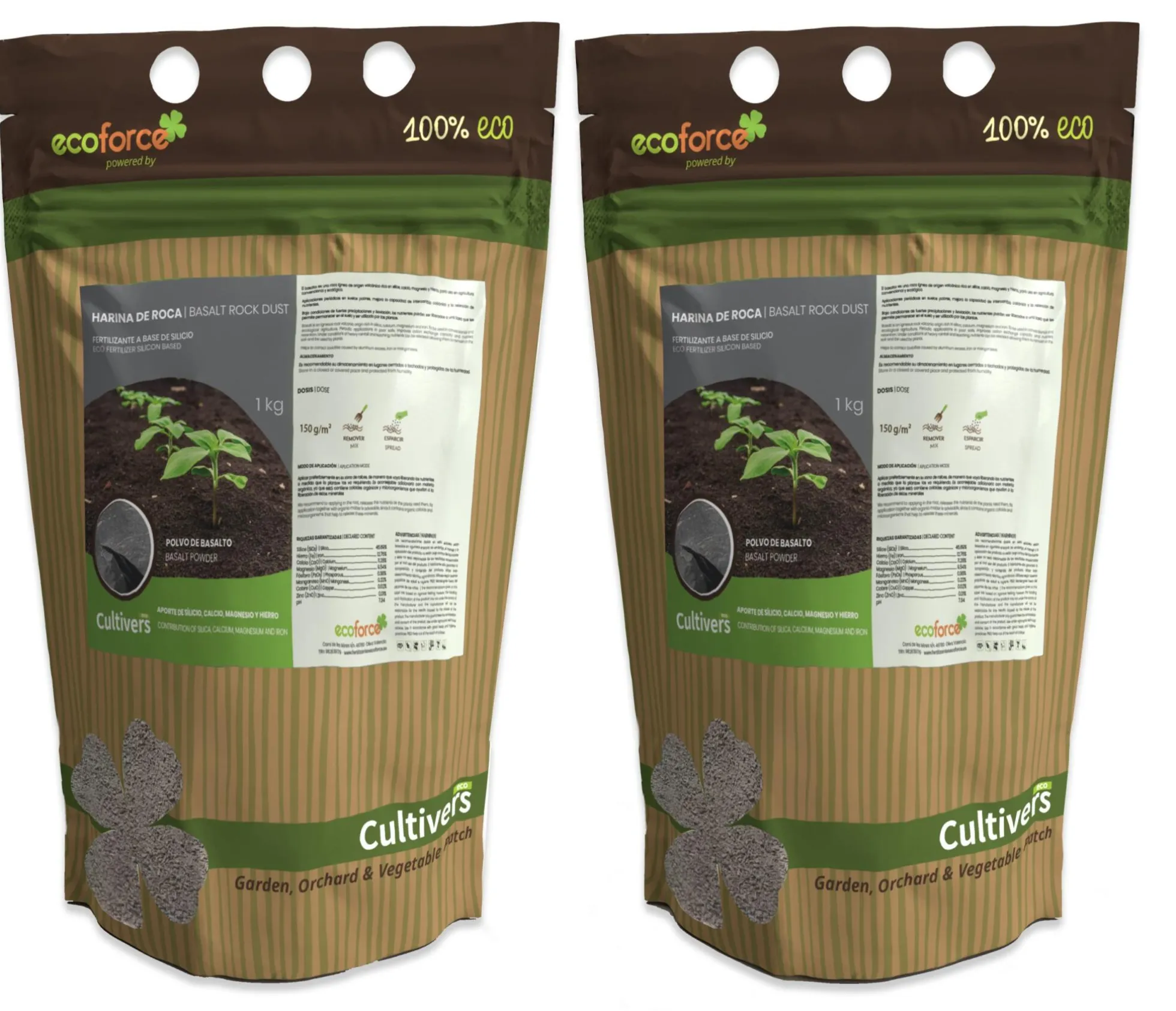 Harina De Roca. Polvo De Basalto - 2x 1kg