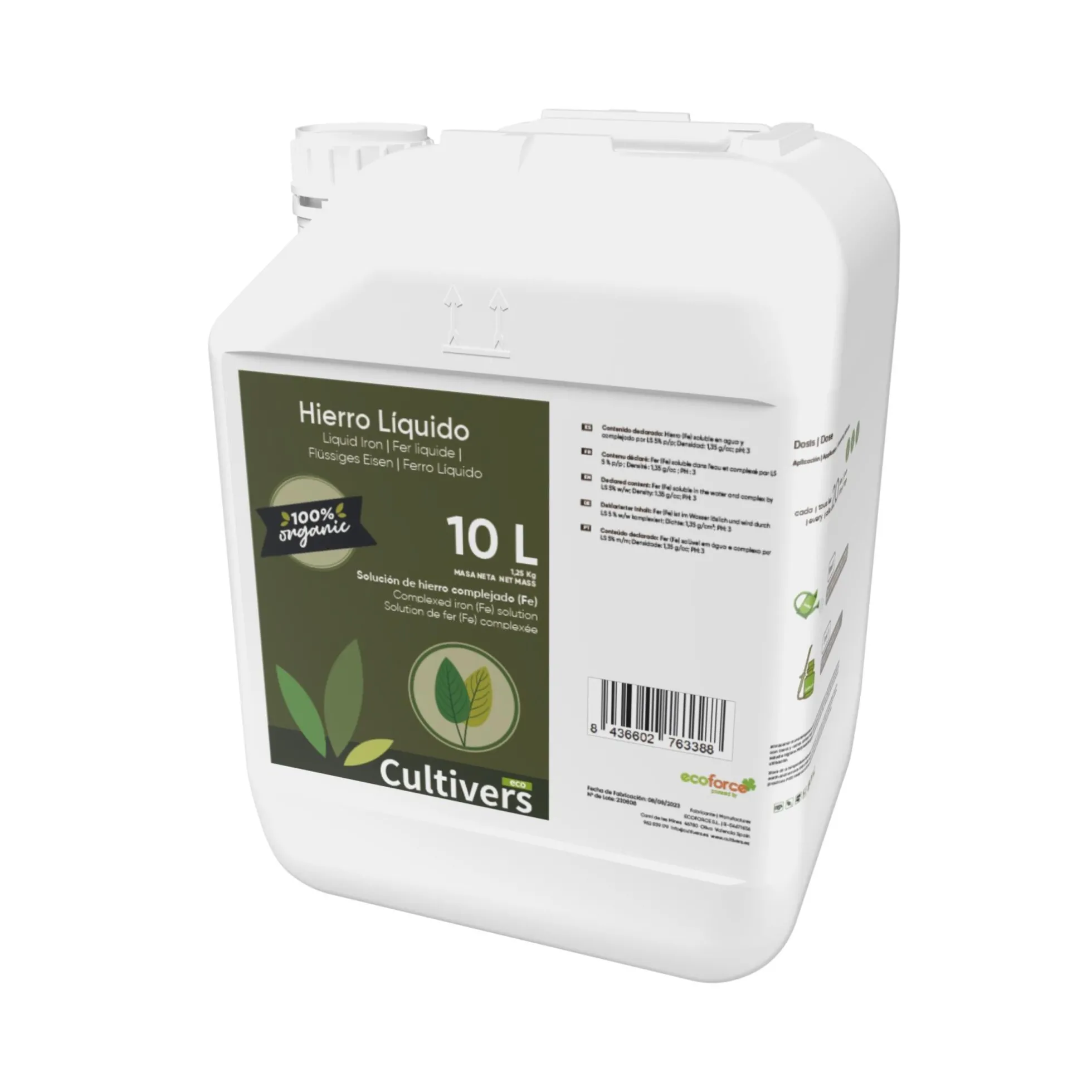 Hierro Liquido Para Plantas Cultivers 1 L